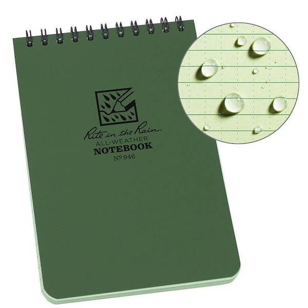 Jl Darling Dba Rite Rite in the Rain Pocket Sized Notebook, Universal Pattern Sheet, 4 x 6 in Sheet, 50-Sheet, Green Sheet 946 - main